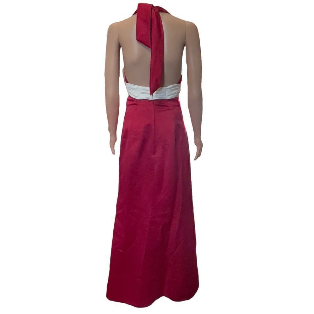 FOREVER YOURS Red Haltered Long Gown Size 6 - Picture 4 of 16